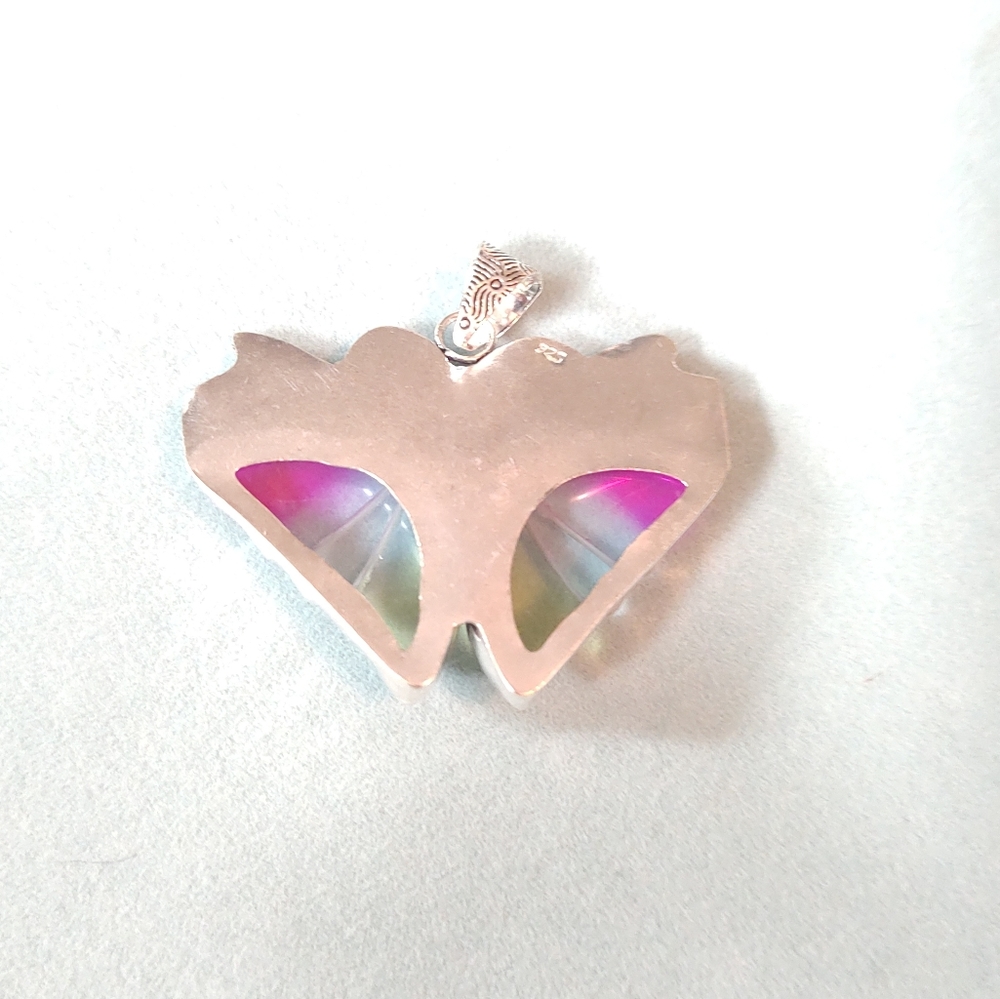 Bi-Color Tourmaline Gemstone 925 Sterling Silver Jewelry Pendant 2.05" - Picture 3 of 6